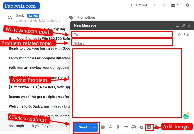 contact Amazon Indian customer care using email
