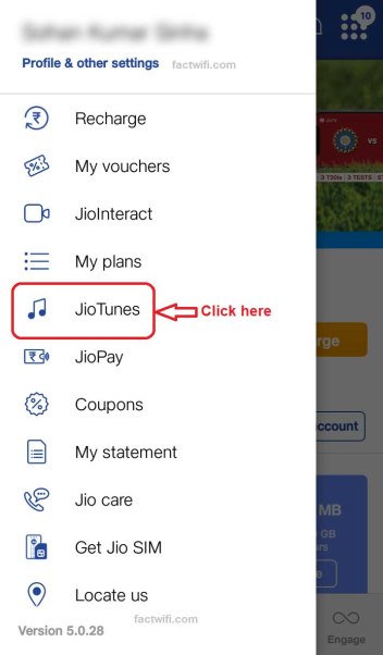 setting JioTune through MyJio app step-2