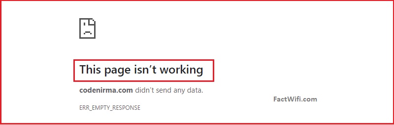 this page is not working or this page cant reached error