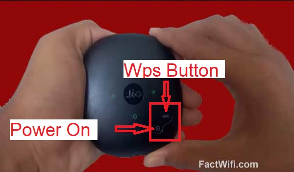 JioFi 4 power on and wps button