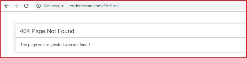 404 page not found error