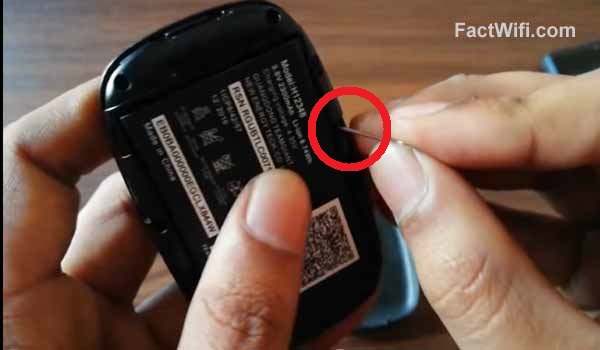 Press and hold reset button of JioFi