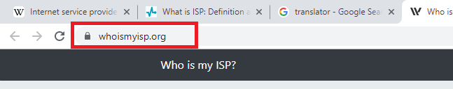 What is website to find my ISP