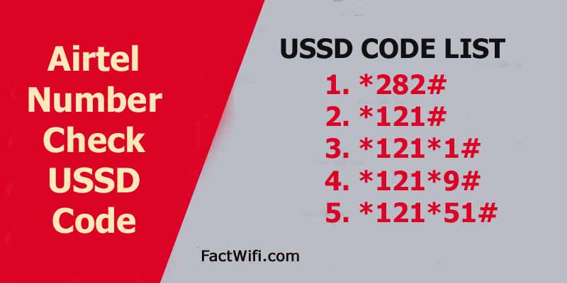 Airtel number check USSD code
