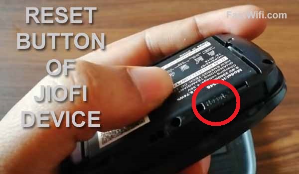 Reset button of JioFi device