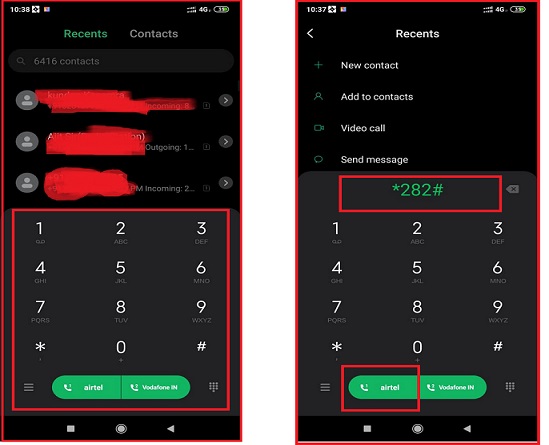 Step-1 know airtel number using ussd code