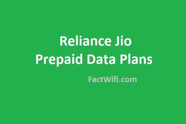 Reliance Jio prepaid data plans