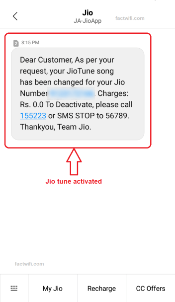 setting JioTune through JioSaavn app Step-7