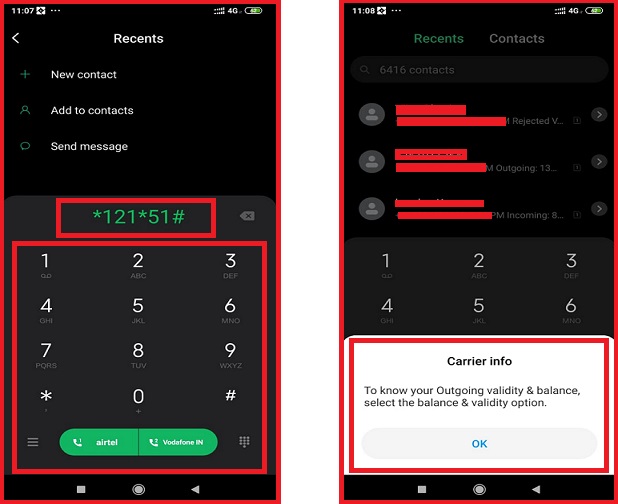 Step-1 check airtel mobile number using USSD code