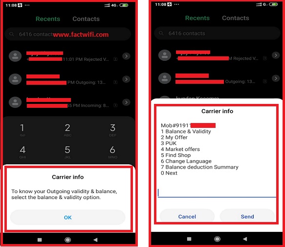 Step-2 check airtel mobile number using USSD code
