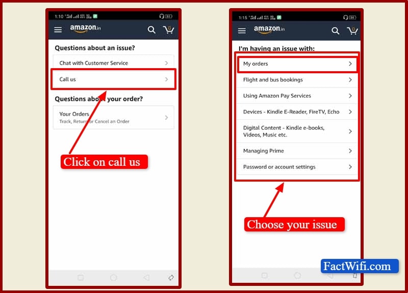 click on three line and scroll down again click on customer service