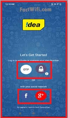 register with My Idea-Recharge and Payments application